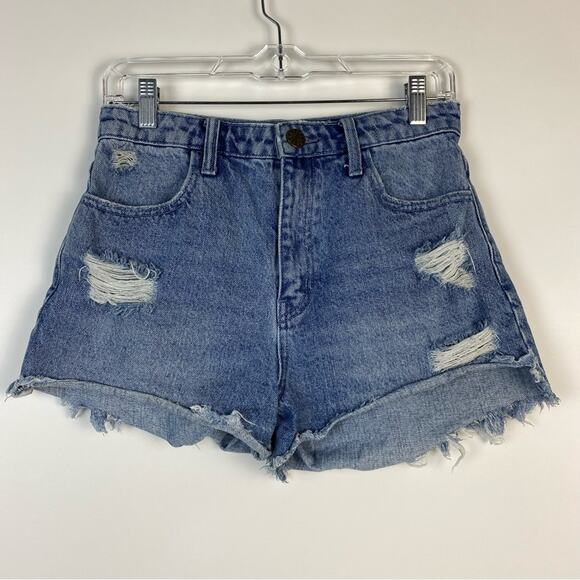 Show Me Your Mumu Athens High Waisted Womens Denim Shorts Size 26 - Picture 2 of 11